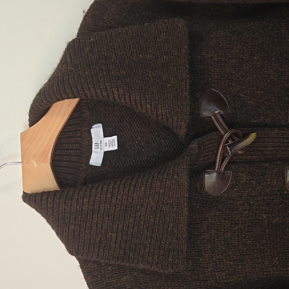 Vintage Gap Brown Wool Toggle Button Cardigan - image 4
